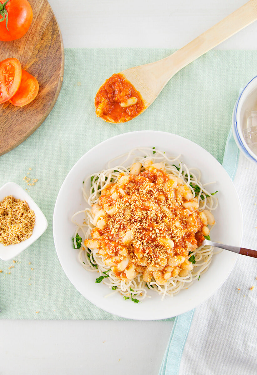 Bean-Packed Marinara with Cashew Parmesan