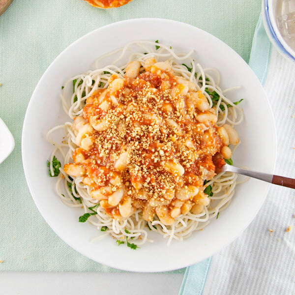 Bean-Packed Marinara with Cashew Parmesan