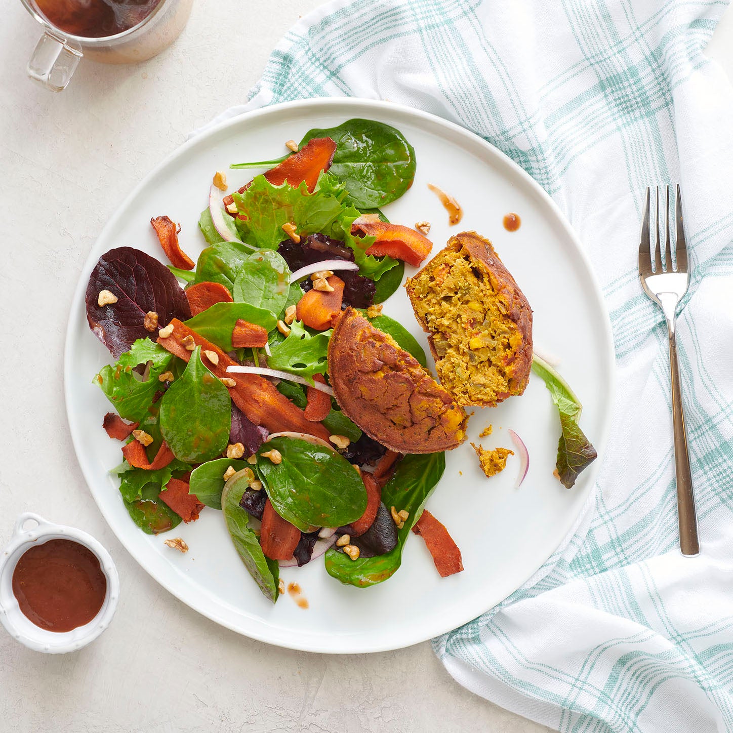 Brunch Frittata with Walnut and Strawberry Vinaigrette Salad