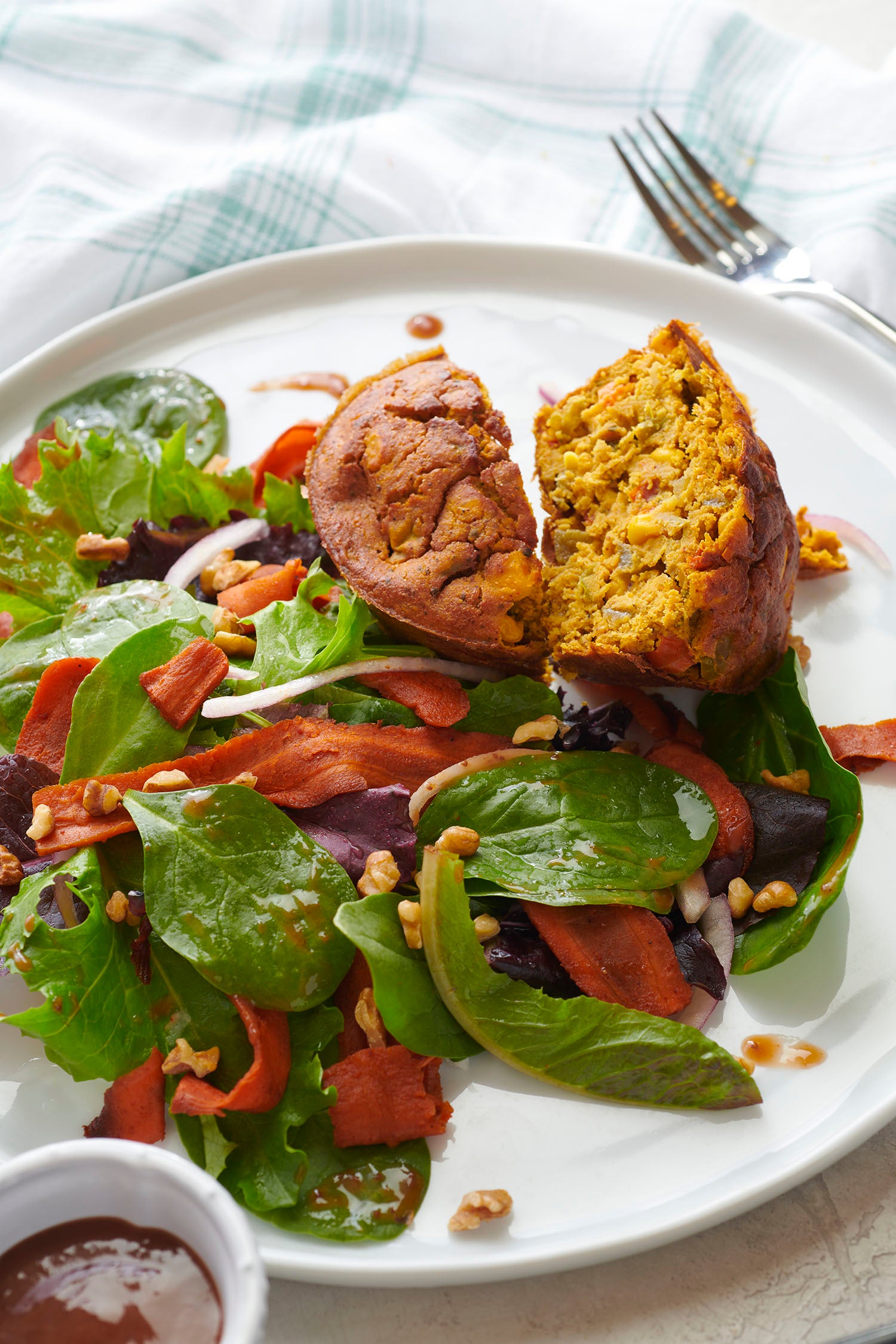 Brunch Frittata with Walnut and Strawberry Vinaigrette Salad