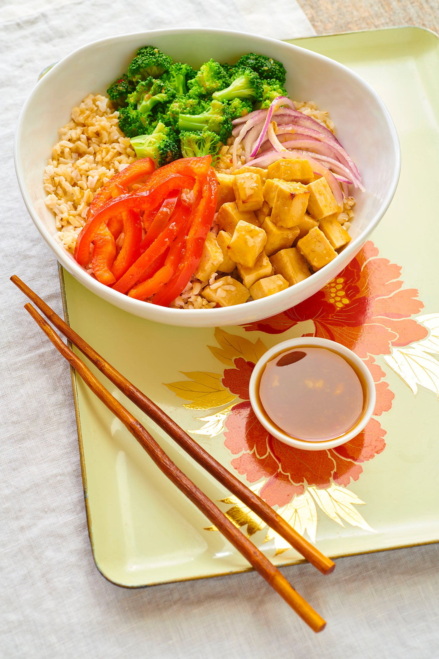 General Tsao's Tofu with Broccoli and Red Peppers