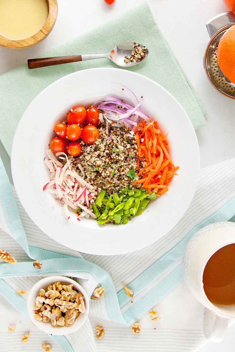 All-Day Sunshine Bowl with Quinoa and Lemon Vinaigrette