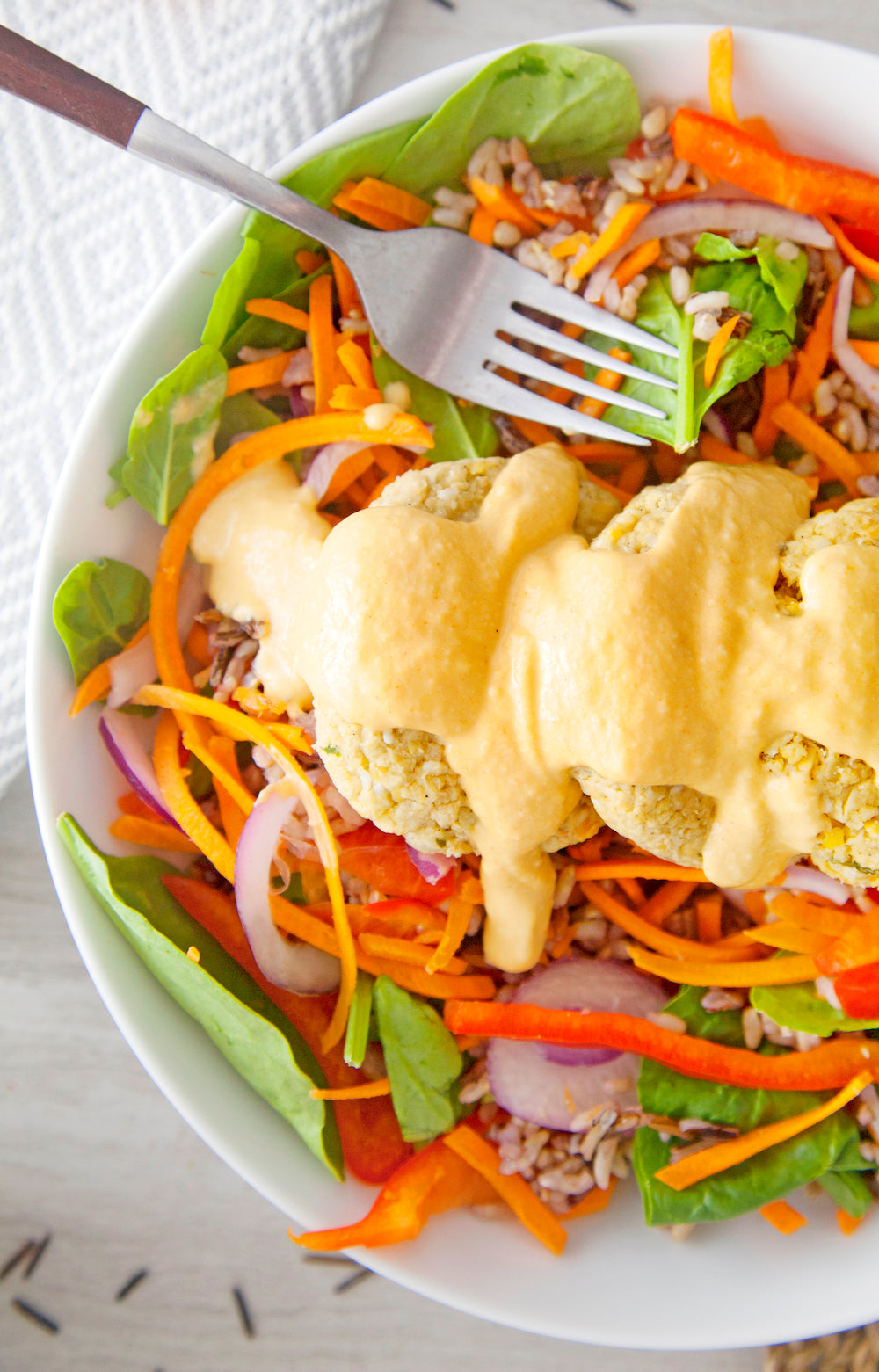 Baked Falafel Plate with Mediterranean Golden Rice