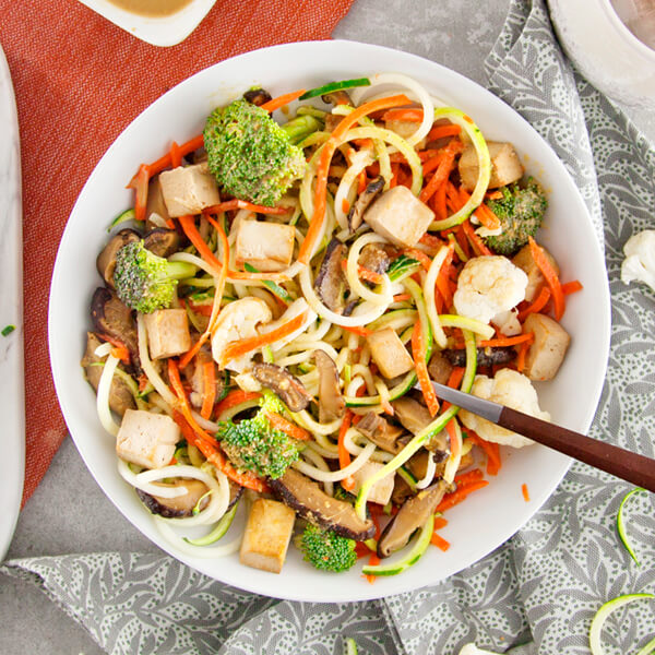 Kenko Spiralized Vegetable Bowl with Tofu and Shiitake