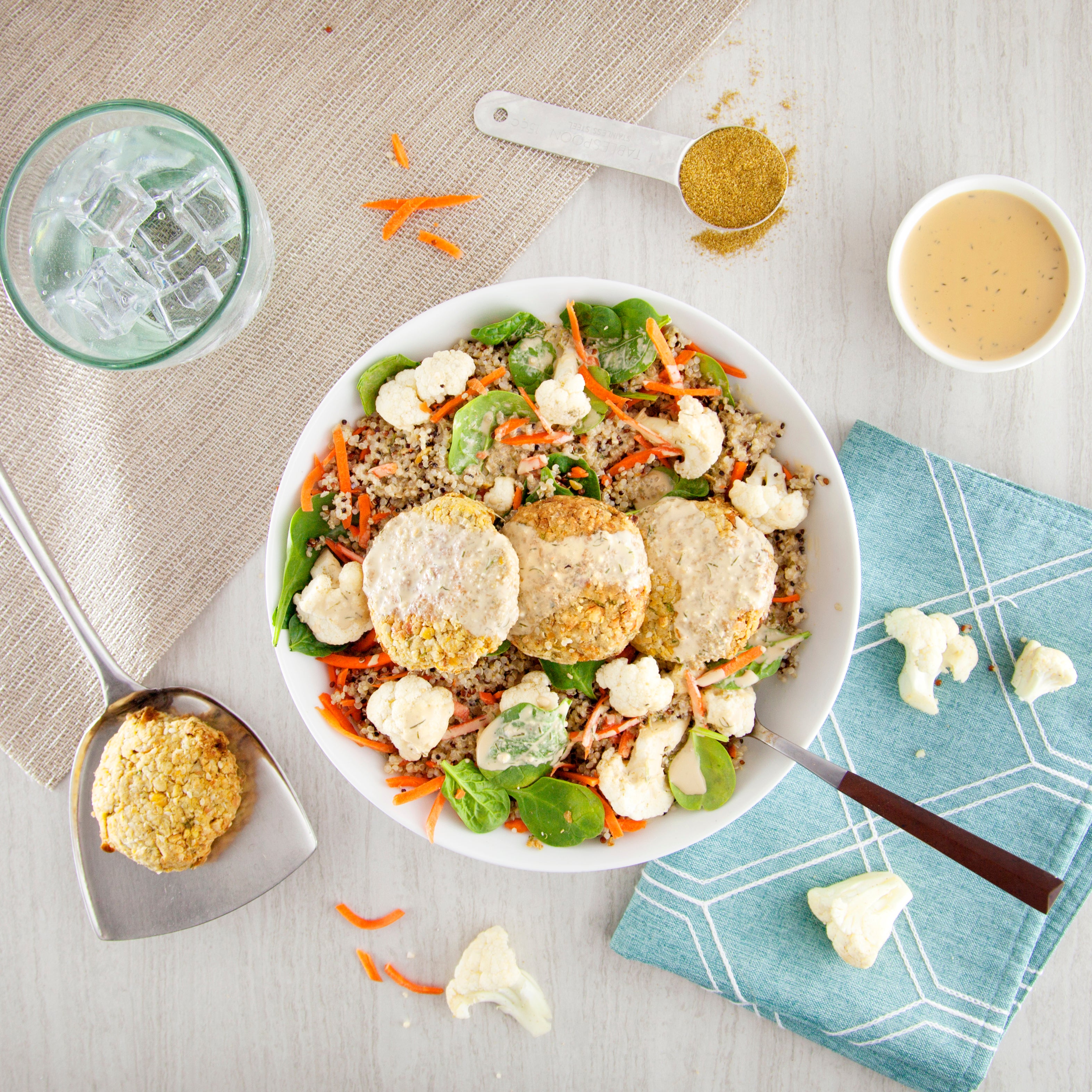 Baked Falafel Plate with Mediterranean Golden Rice