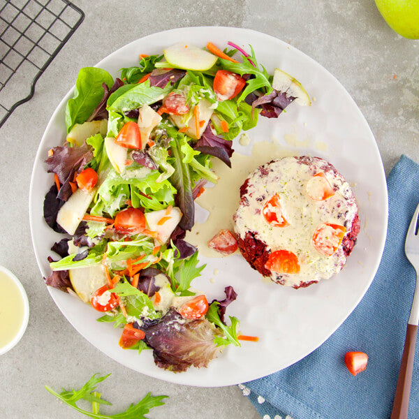 Smoky Bun-less Beet Burger with Cilantro Lime Dressing