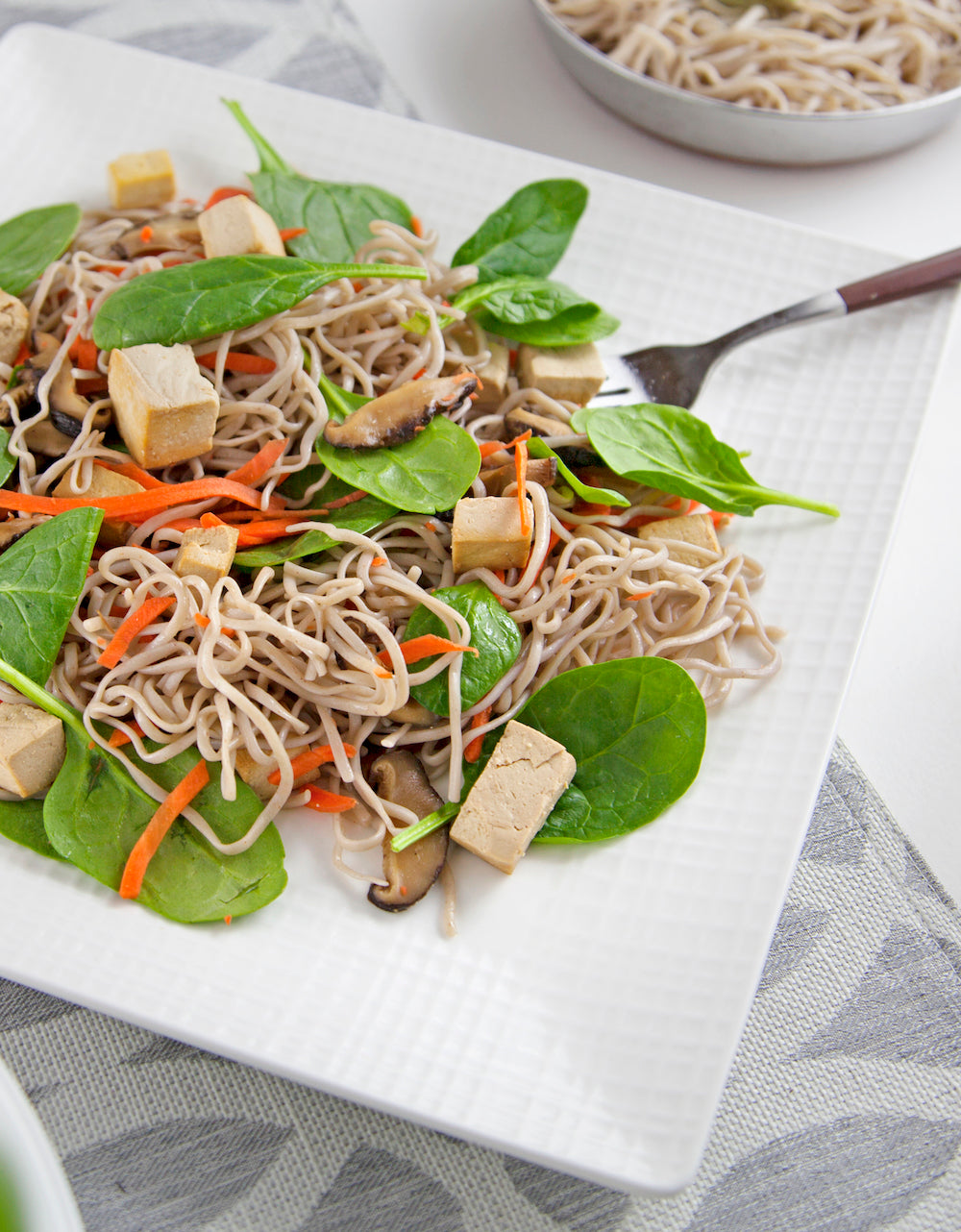 Japanese Soba Noodles with Pineapple Glaze and Tofu