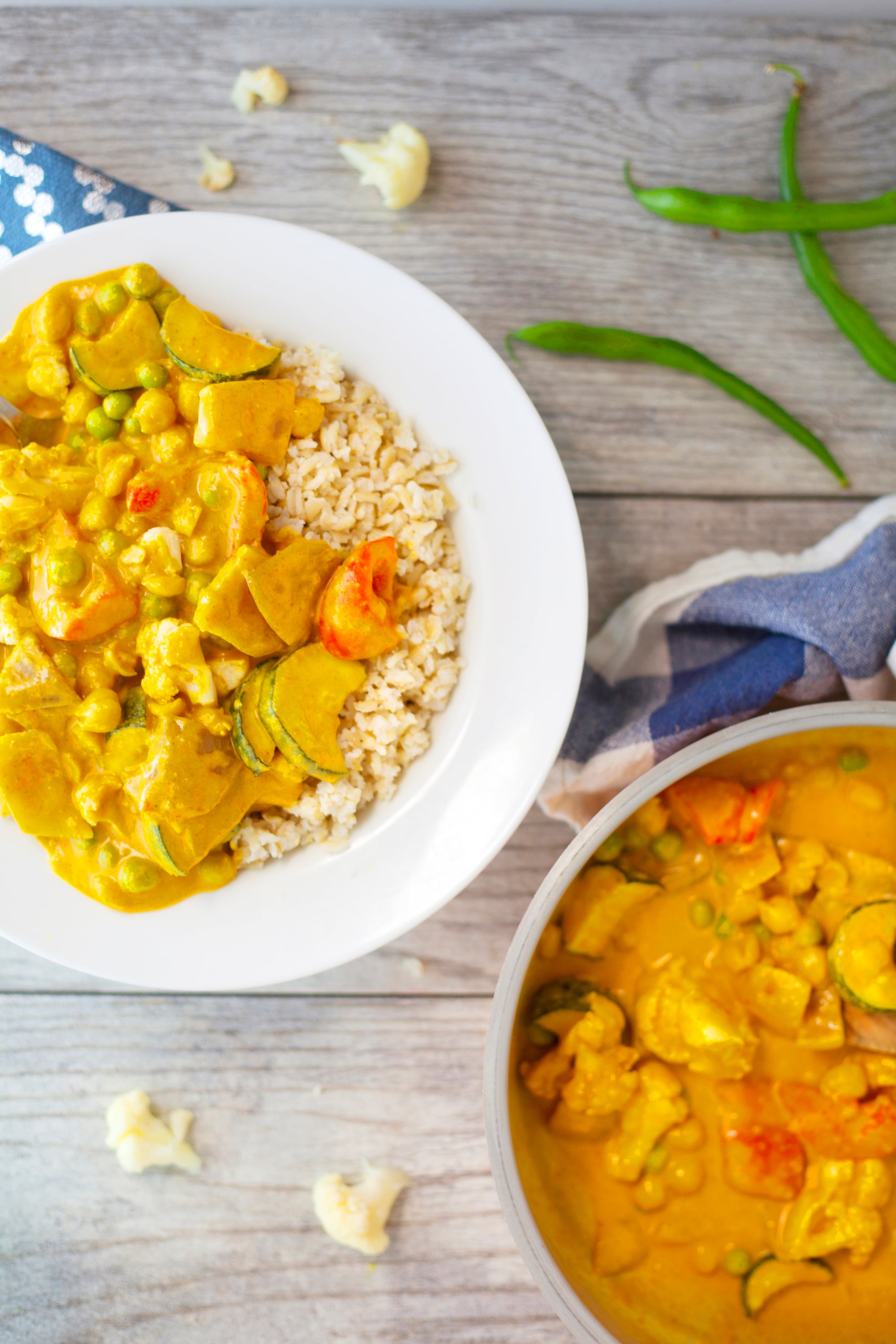 Vegetable Tikka Masala with Roasted Cauliflower and Rice