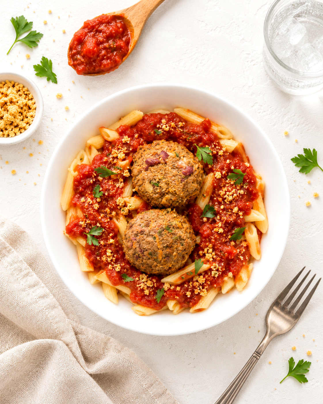 Pasta Marinara with Plantballs