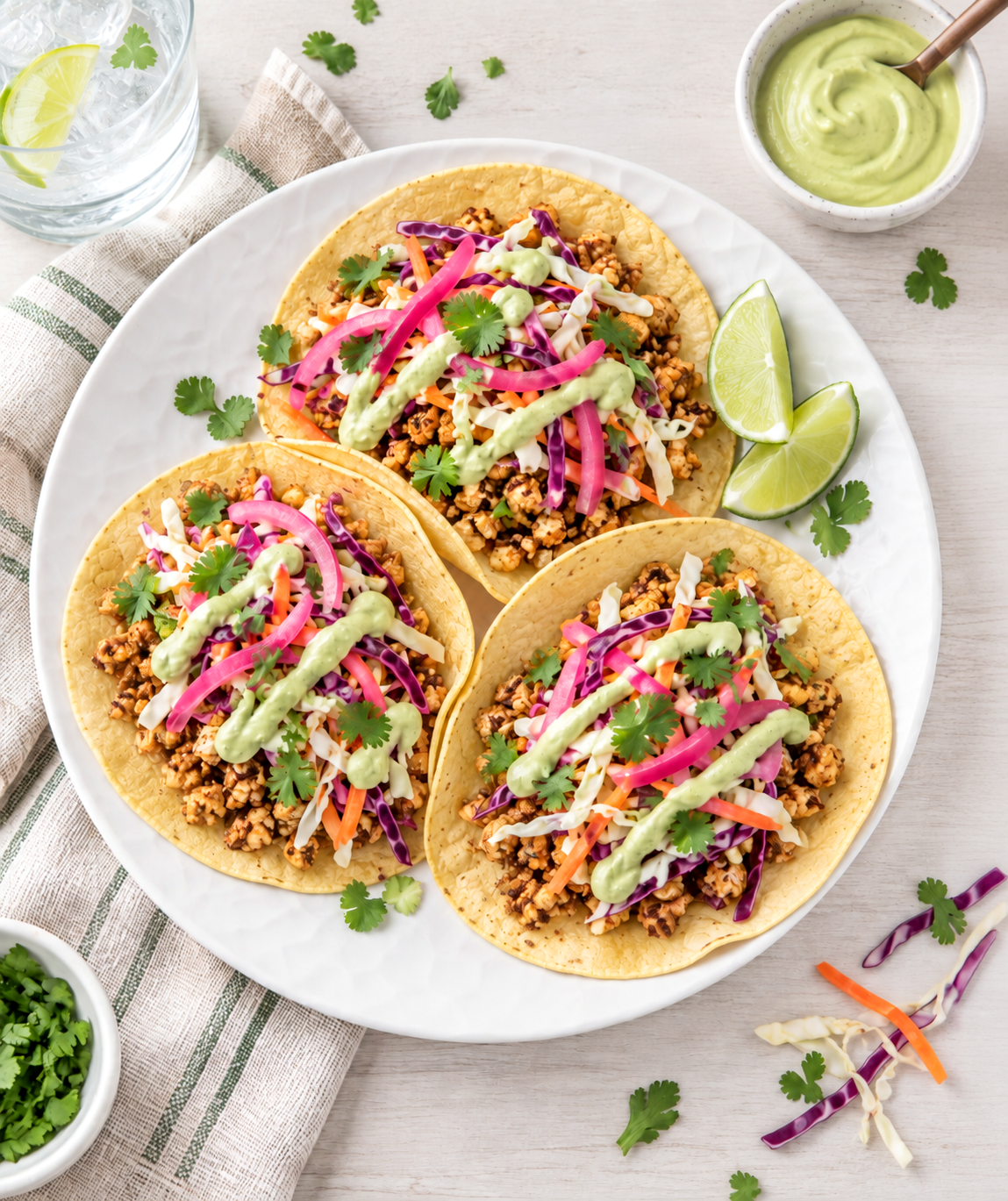 Mexican Cauliflower Tacos with Avocado Crema