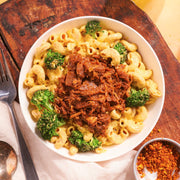 Mac and "Cheese" with BBQ Jackfruit