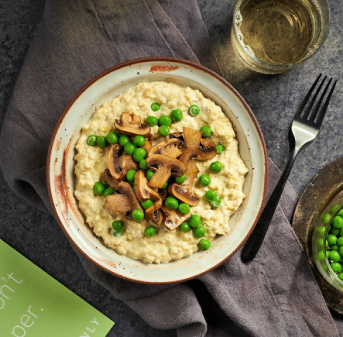 Rice and Lentil Risotto with Roasted Portabella Mushrooms