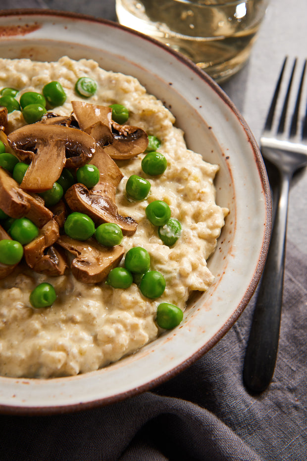 Rice and Lentil Risotto with Roasted Portabella Mushrooms