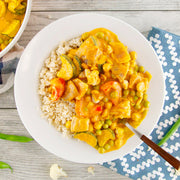 Vegetable Tikka Masala with Brown Basmati Rice-square view